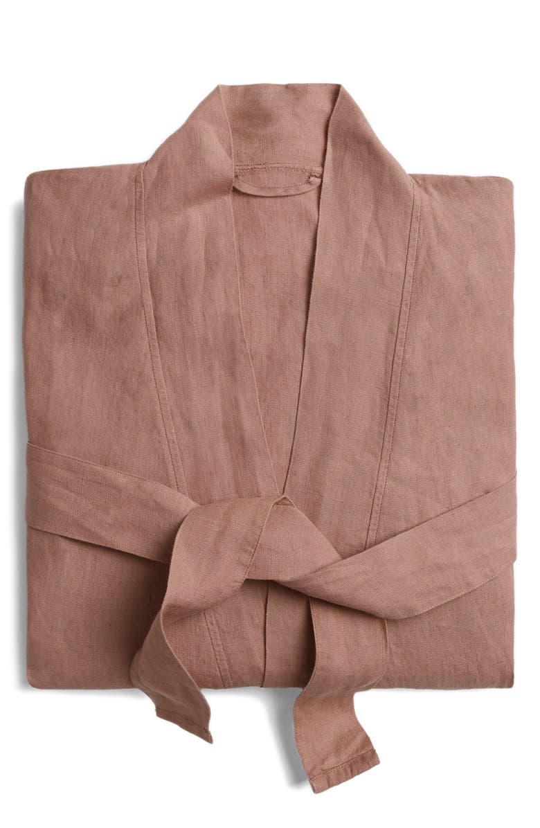 Parachute Gender Inclusive Linen Robe, Alternate, color, Clay