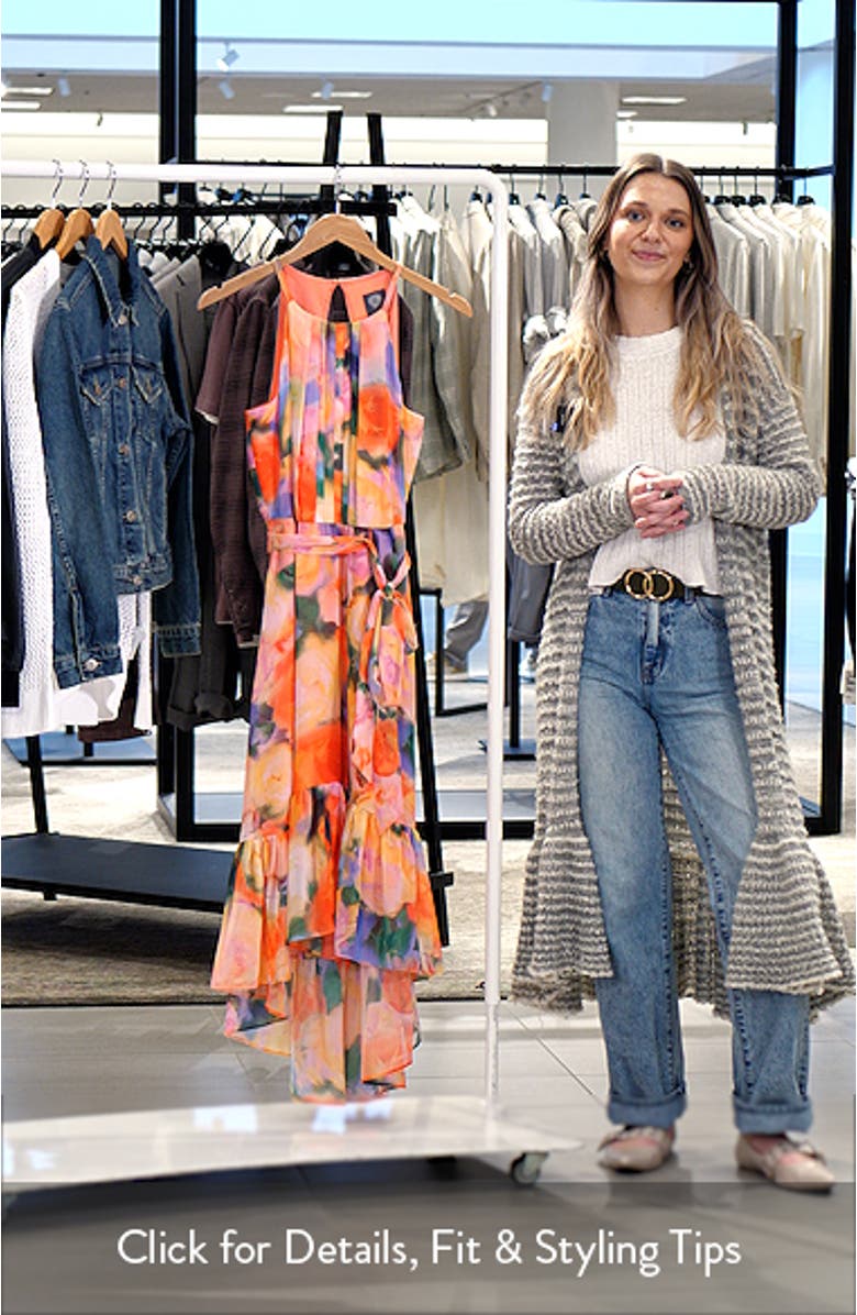 Floral High-Low Chiffon Dress, sales video thumbnail