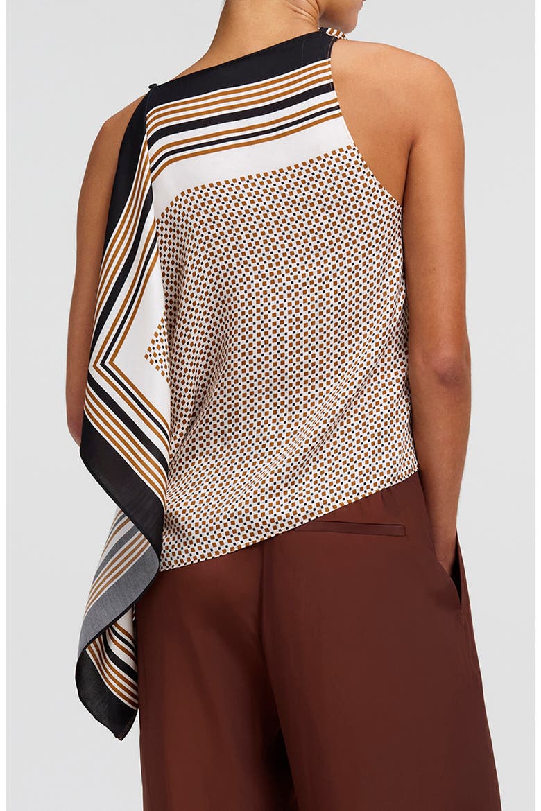 Kit Sleeveless Halter Top, Alternate, color, BLACK/ CARAMEL DOTTED