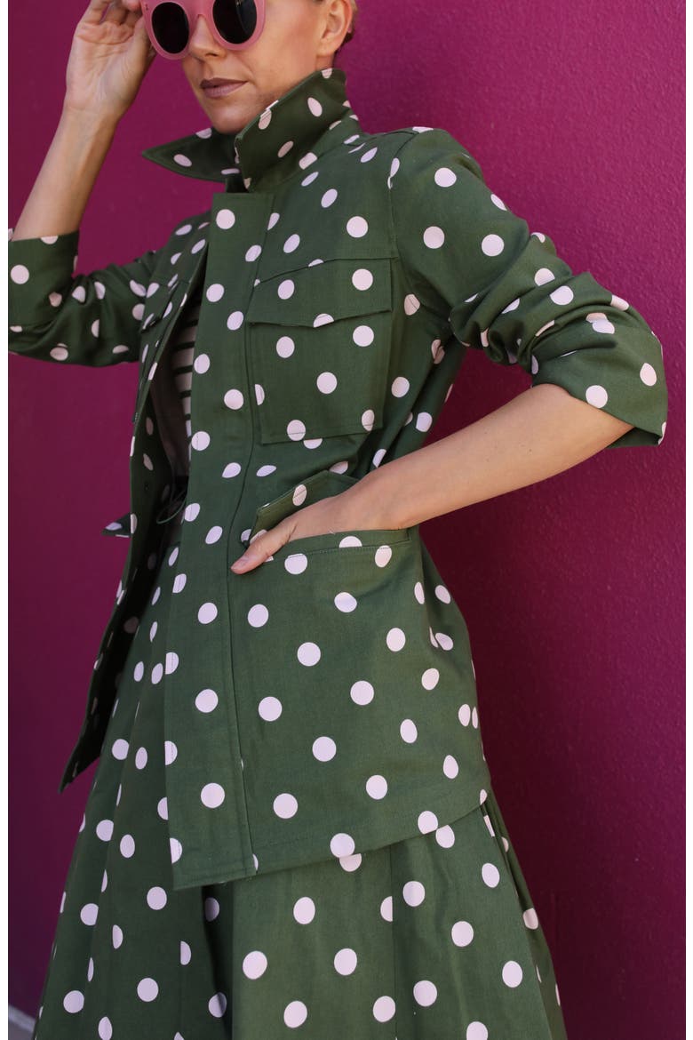 x Atlantic-Pacific Print Full Midi Skirt, Alternate, color, GREEN- PINK DOT