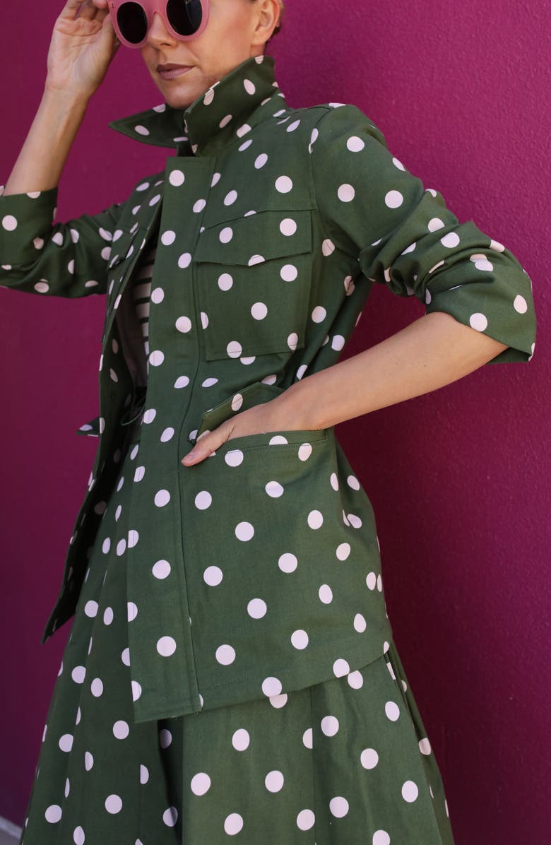 Halogen<sup>®</sup> x Atlantic-Pacific Polka Dot Utility Jacket, Alternate, color,