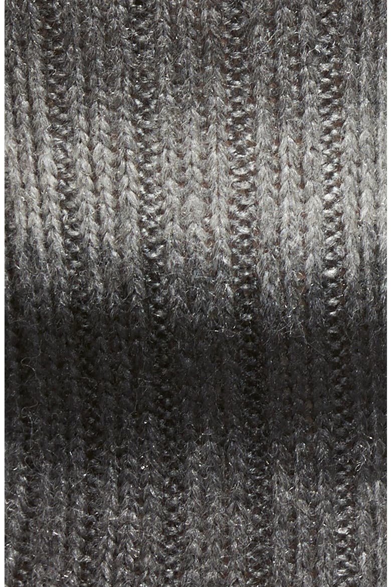 Ombré Stripe Crew Socks, Alternate, color, BLACK