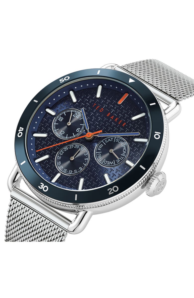 Ted Baker London Margarit Multifunction Mesh Strap Watch, 46mm, Alternate, color, 