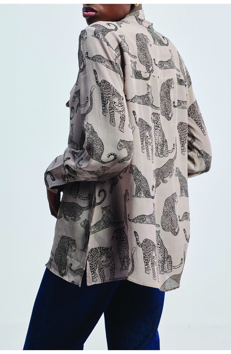 Reistor Relaxed-Fit Top with Front Tie, Alternate, color, Feral Whispers