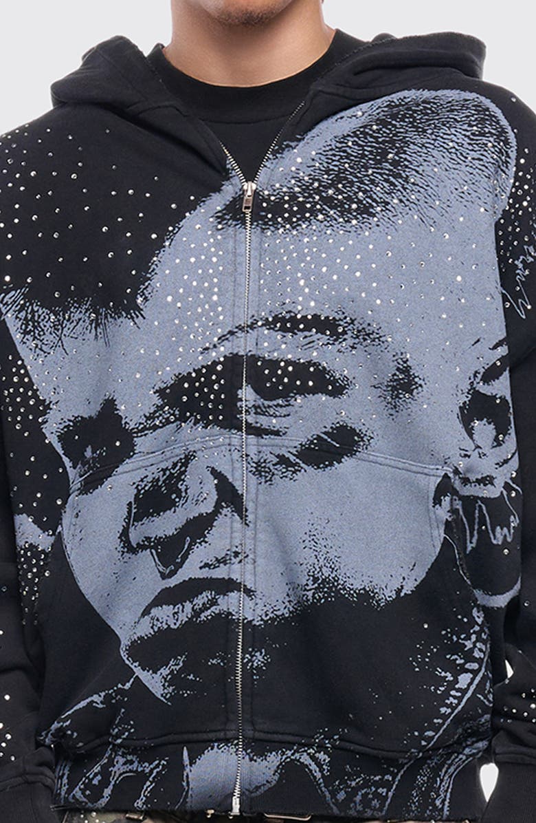 Rolling Loud Punk Riot Graphic Zip-Up Hoodie, Alternate, color, Washed Black