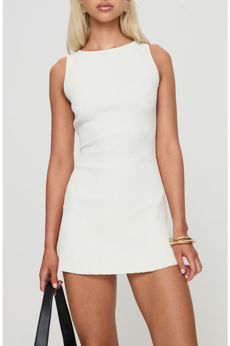 Mayok Open Back Rib Minidress, Main, color, CREAM