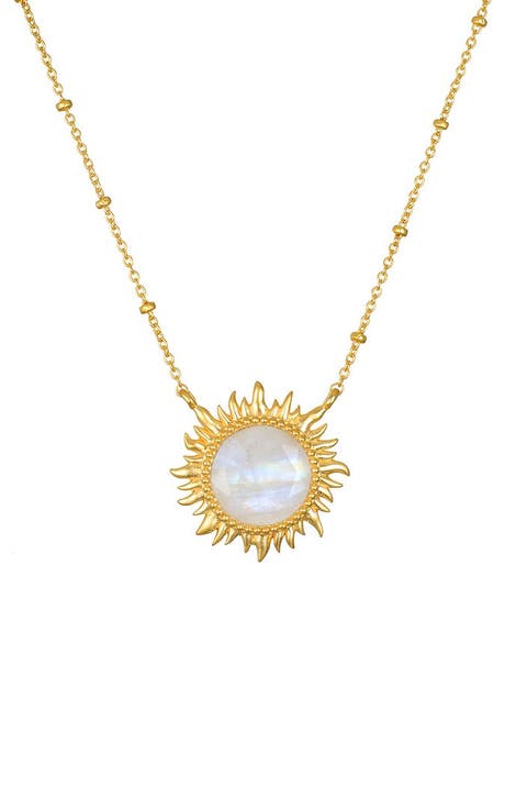 Dawn of Hope Moonstone Sun Necklace