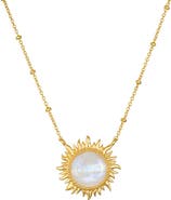 Satya Jewelry Dawn of Hope Moonstone Sun Necklace
