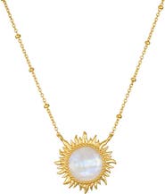 Satya Jewelry Dawn of Hope Moonstone Sun Necklace