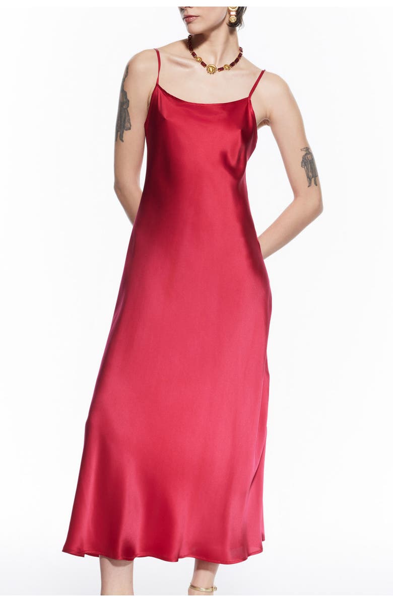 Mers Silk Dian Silk Nightdress - Elegant Silk Nightgown, Main, color, Red