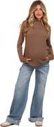 PinkBlush Cuffed Baggy Wide Leg Maternity Jeans