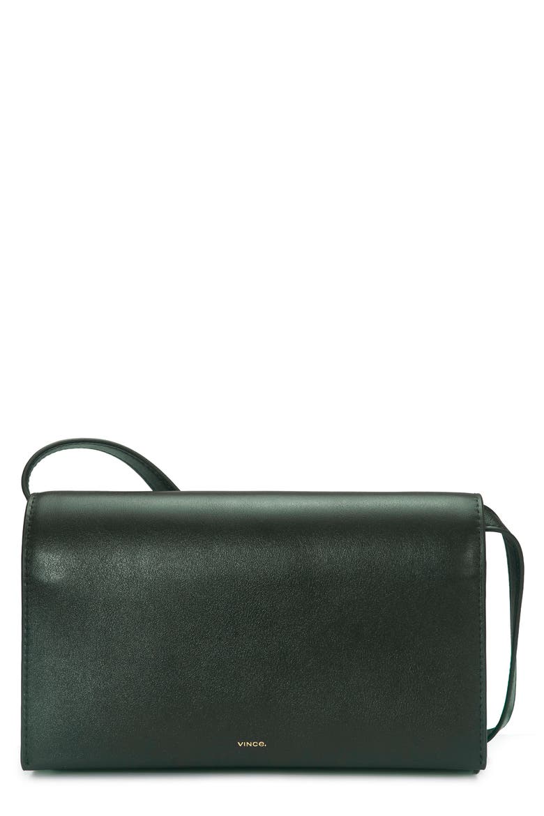 Leather Crossbody Wallet, Main, color, HERBA