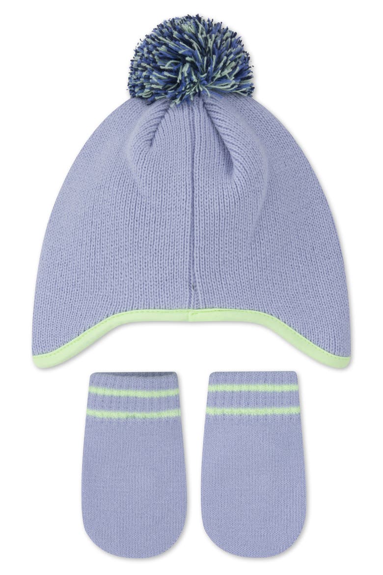 Play for All Pompom Beanie & Mittens Set, Alternate, color, GHOST