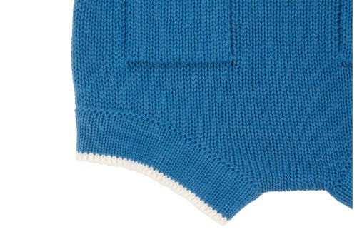 Vild House Of Little Organic Cotton Nordic Knit Playsuit In Fjord Blue