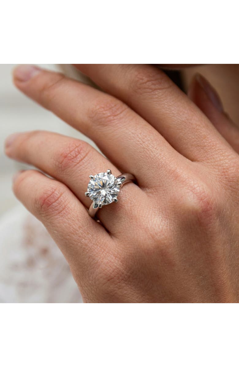 Bliss Diamond Certified 4Ct Round Diamond Solitaire Engagement Ring 14k Gold Lab Grown, Alternate, color, 14K White Gold