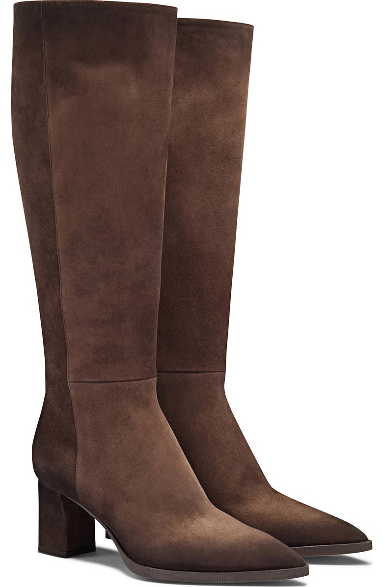 Santoni Women's Suede Mid-Heel Boot, Alternate, color,