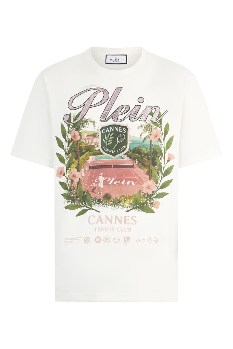 Round Neck T-Shirt Cannes Tennis Club Men, Main, color, OffWhite