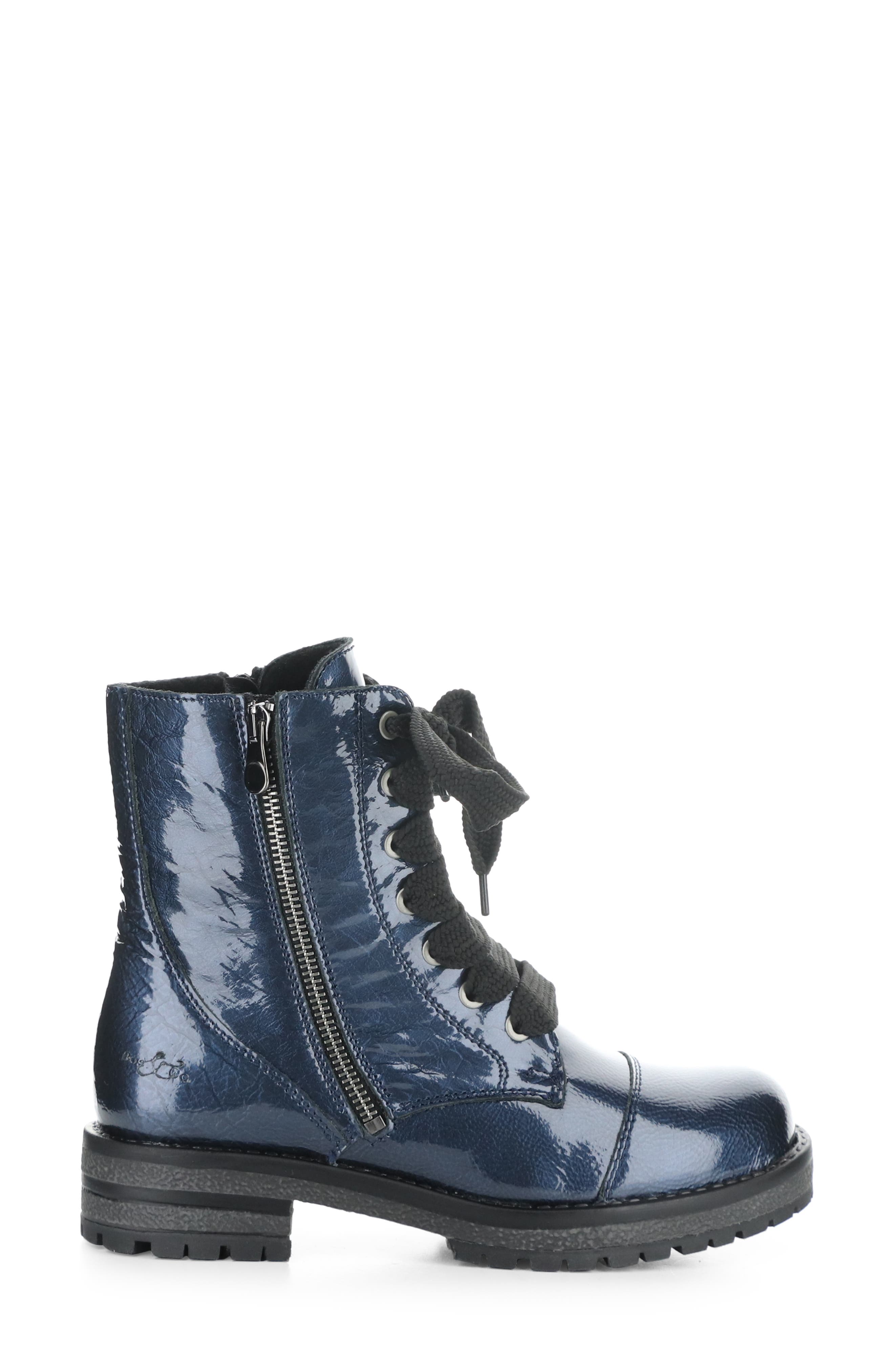 Paulie Waterproof Lace-Up Bootie, Alternate, color, BLUE MASCARA PAT