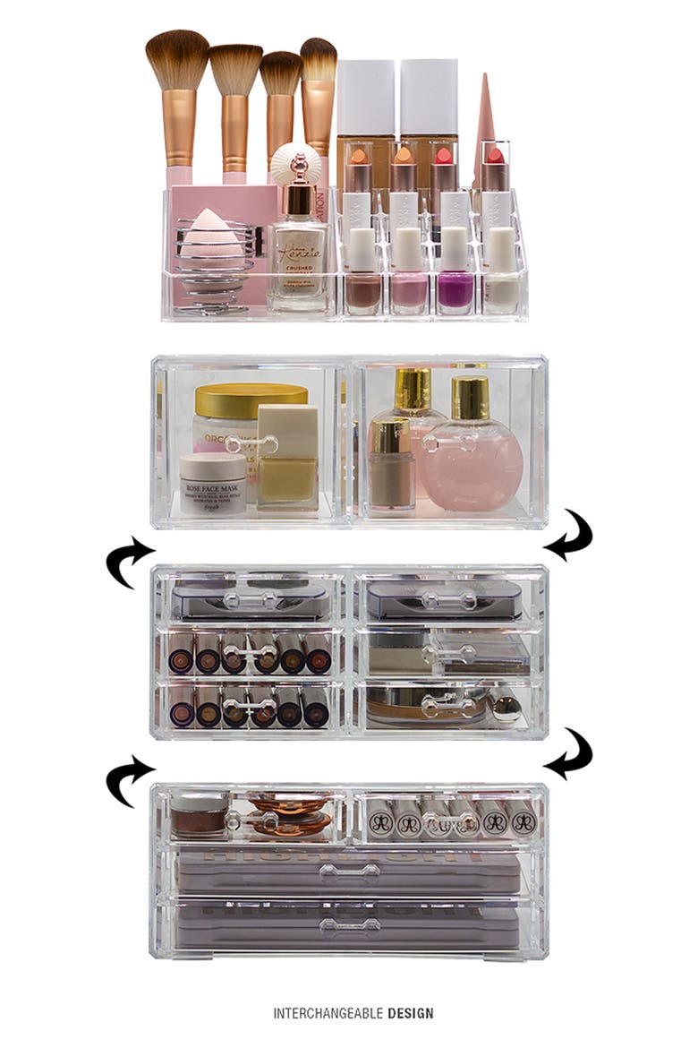 Makeup and Jewelry Storage Case Display Set - Marble, Alternate, color, MARBLE