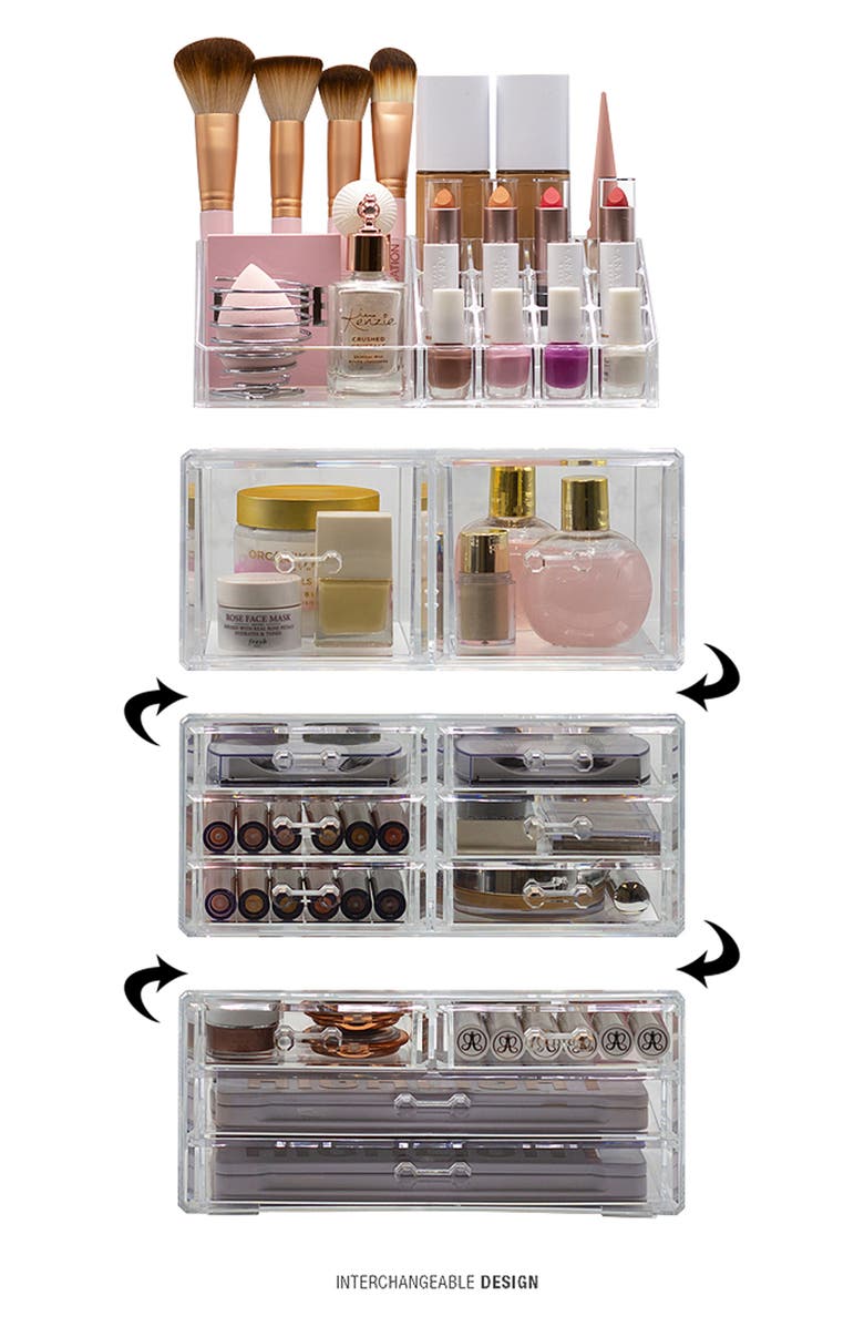 SORBUS Makeup and Jewelry Storage Case Display Set - Marble, Alternate, color, Marble