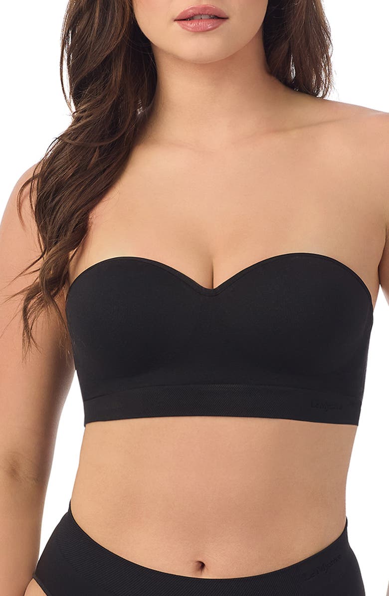 Le Mystère Seamless Comfort Wireless Bandeau Bra, Main, color, Black