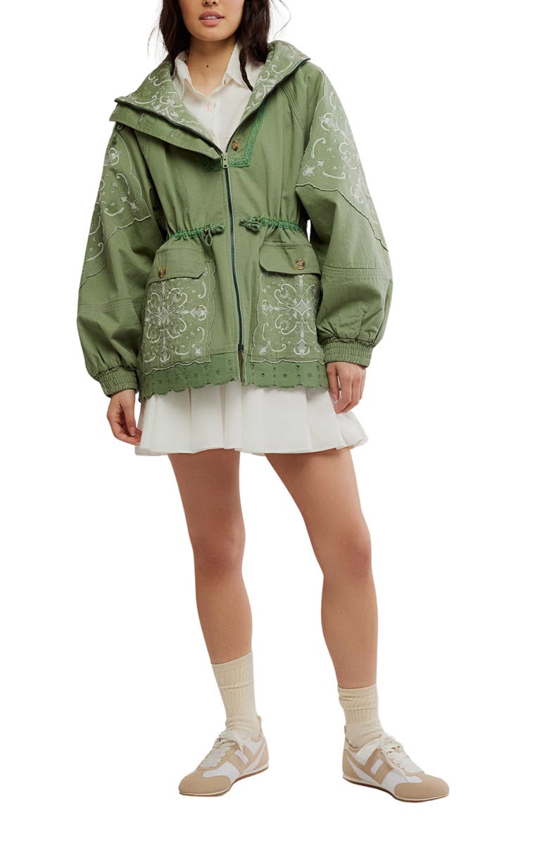 Free People Bali Until Dawn Jacket, Alternate, color, Oil Green
