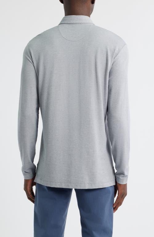 Johnnie-o Idris Top Shelf Long Sleeve Polo In Gray