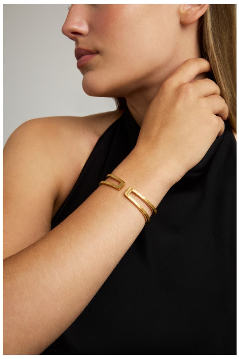 Mara Hinged Cuff Bracelet, Alternate, color, GOLD