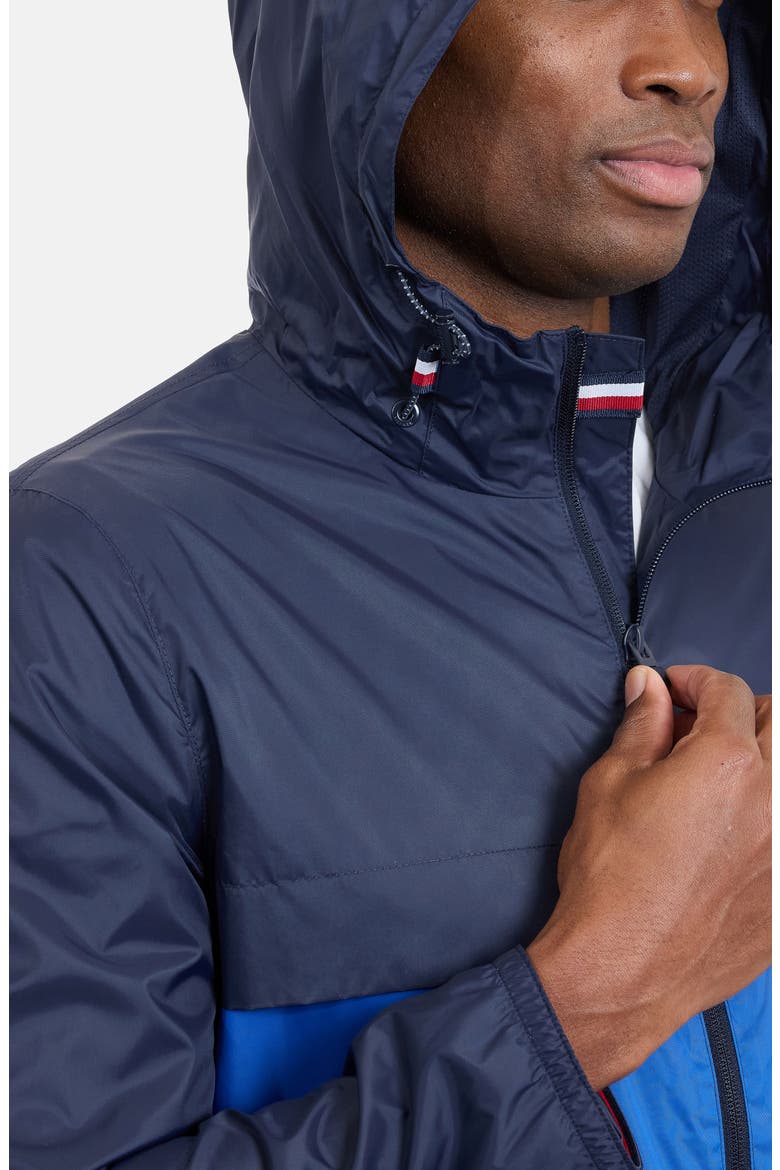 Colorblock Hooded Windbreaker, Alternate, color, NAVY