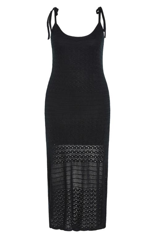 City Chic Sweet Tie Strap Open Stitch Midi Dress