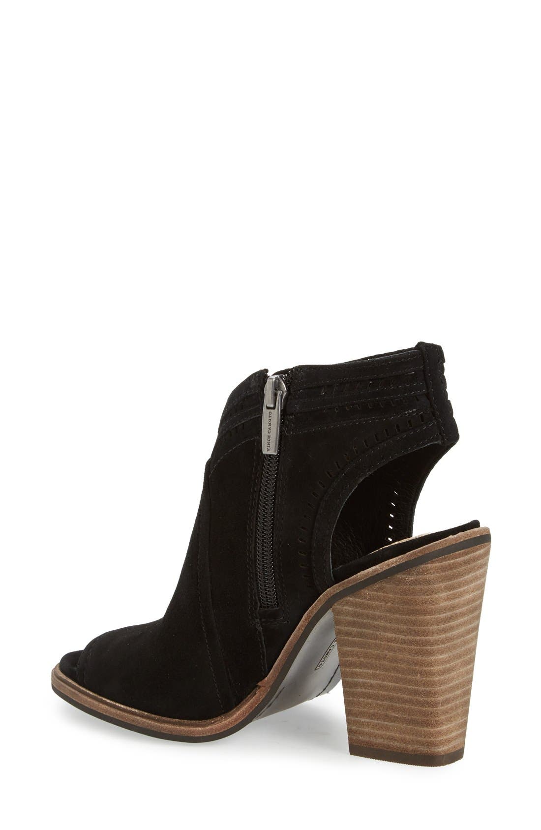 Vince Camuto 'Koral' Perforated Open Toe Bootie, Alternate, color, 