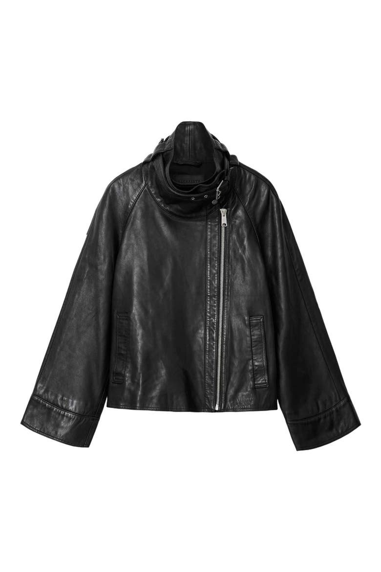 Rhodes Leather Jacket, Alternate, color, BLACK