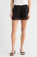 NSR Lace Trim Satin Shorts