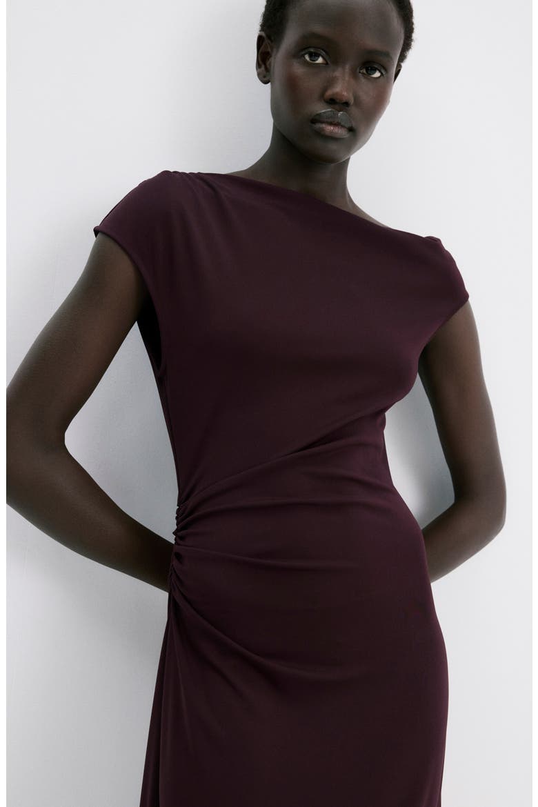 Ruched Maxi Dress, Alternate, color, WINE