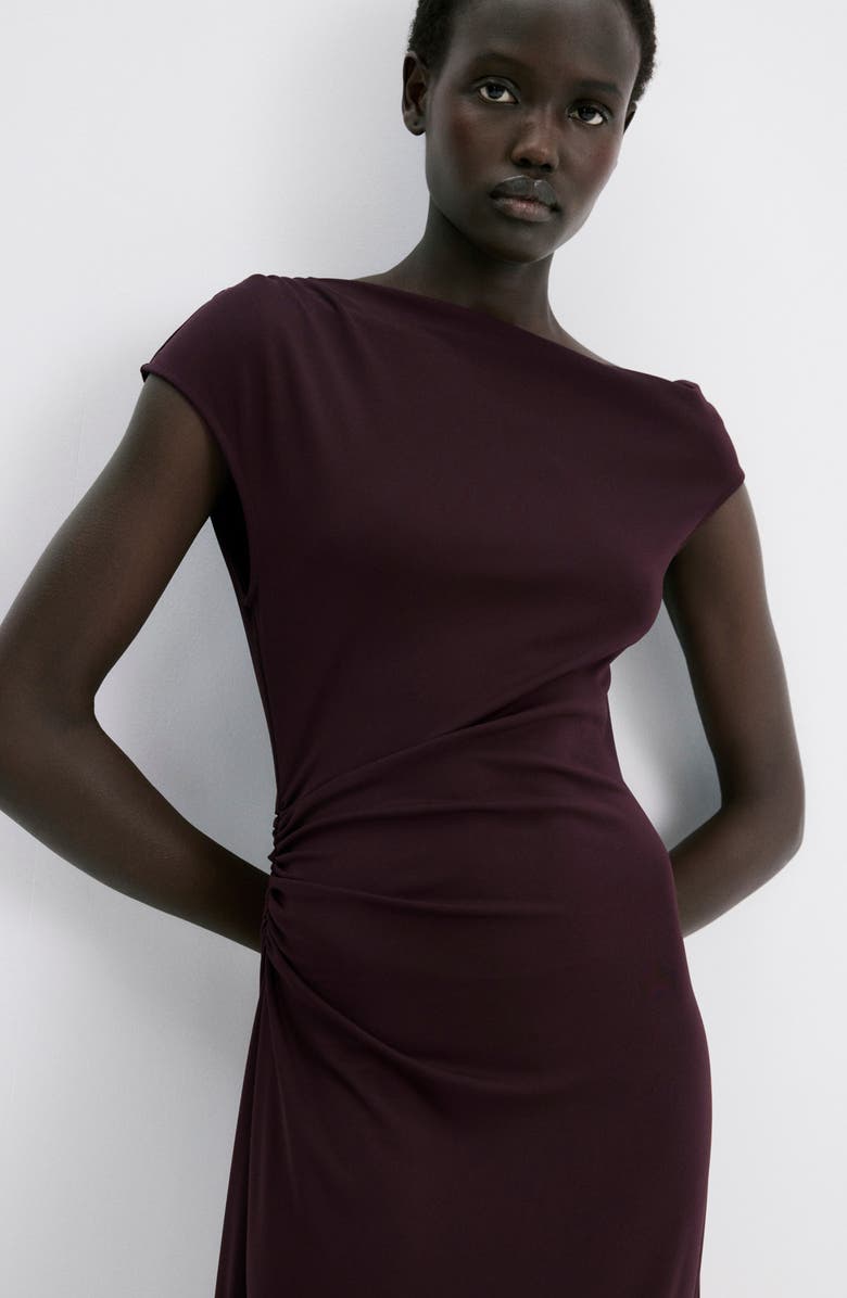 MANGO Ruched Maxi Dress, Alternate, color,