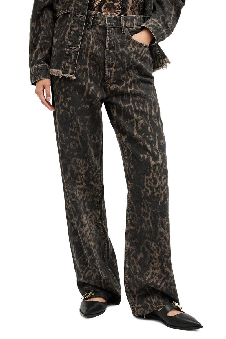 Blake Print Wide Leg Jeans, Main, color, JINX GOLDEN BROWN