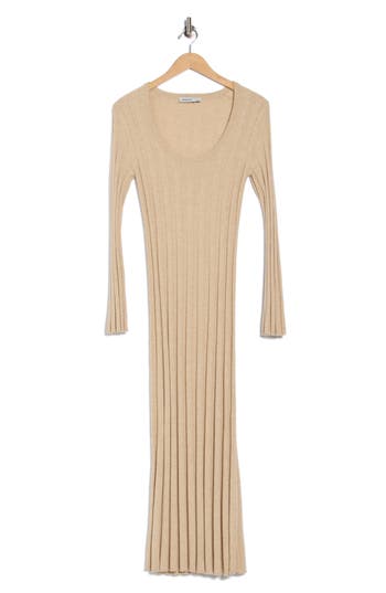 Simkhai Kogan Long Sleeve Cashmere Maxi Dress In Neutral