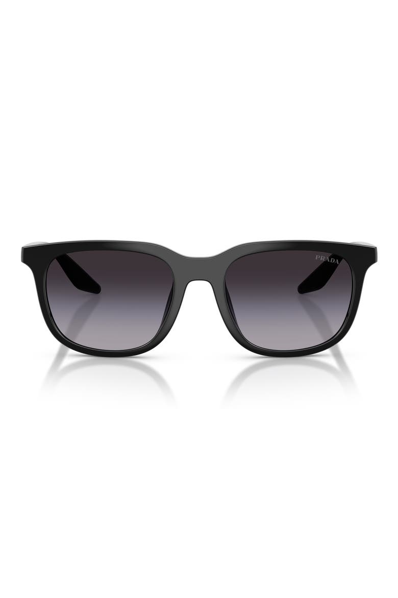 54mm Gradient Pillow Sunglasses, Main, color, BLACK / GREY DARK BLUE