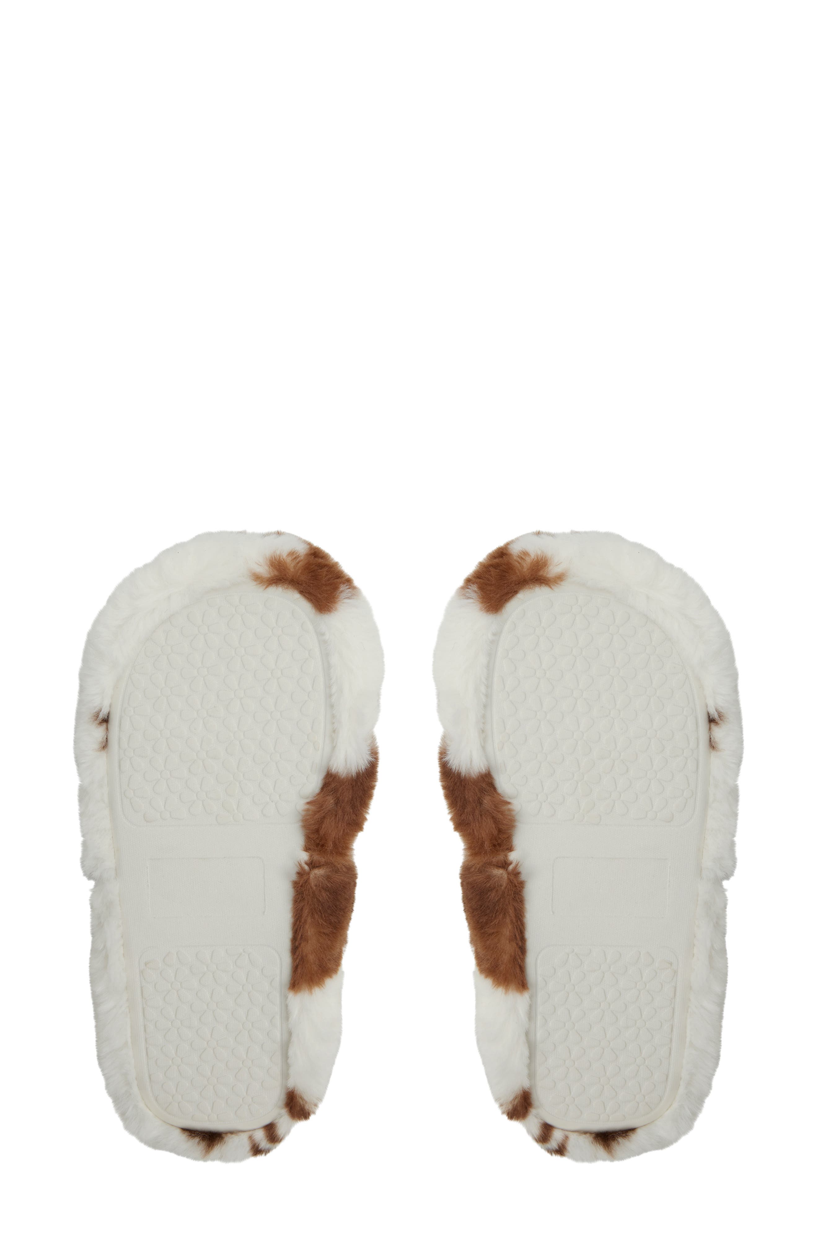 Roxy Sloane Faux Fur Slide Slipper, Alternate, color, Cream