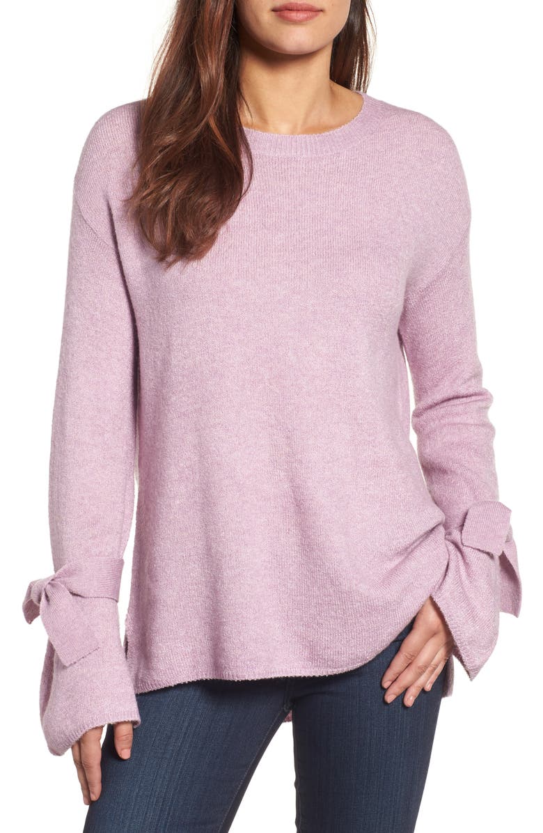 Halogen<sup>®</sup> Tie Bell Sleeve Sweater, Main, color,