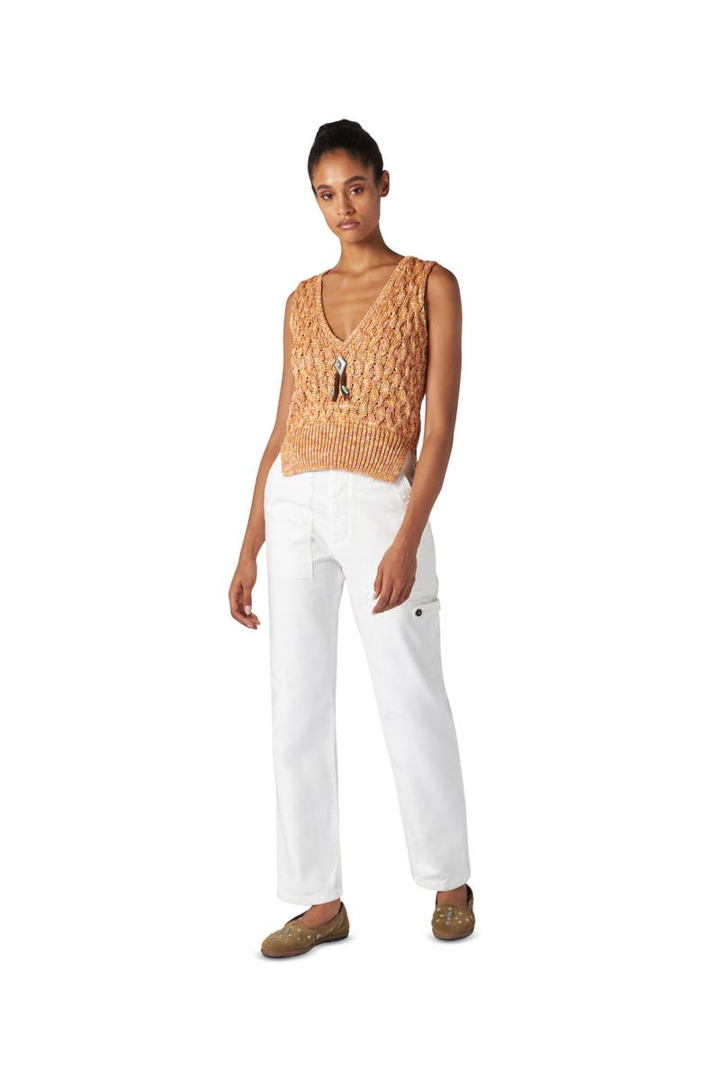 Fortela Lizzy Melange Cotton Knit Vest, Alternate, color, Orange