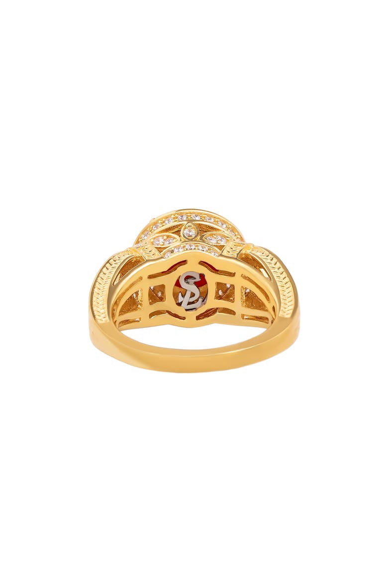 Sterling Silver Cubic Zirconia Engagement Ring, Alternate, color, RED
