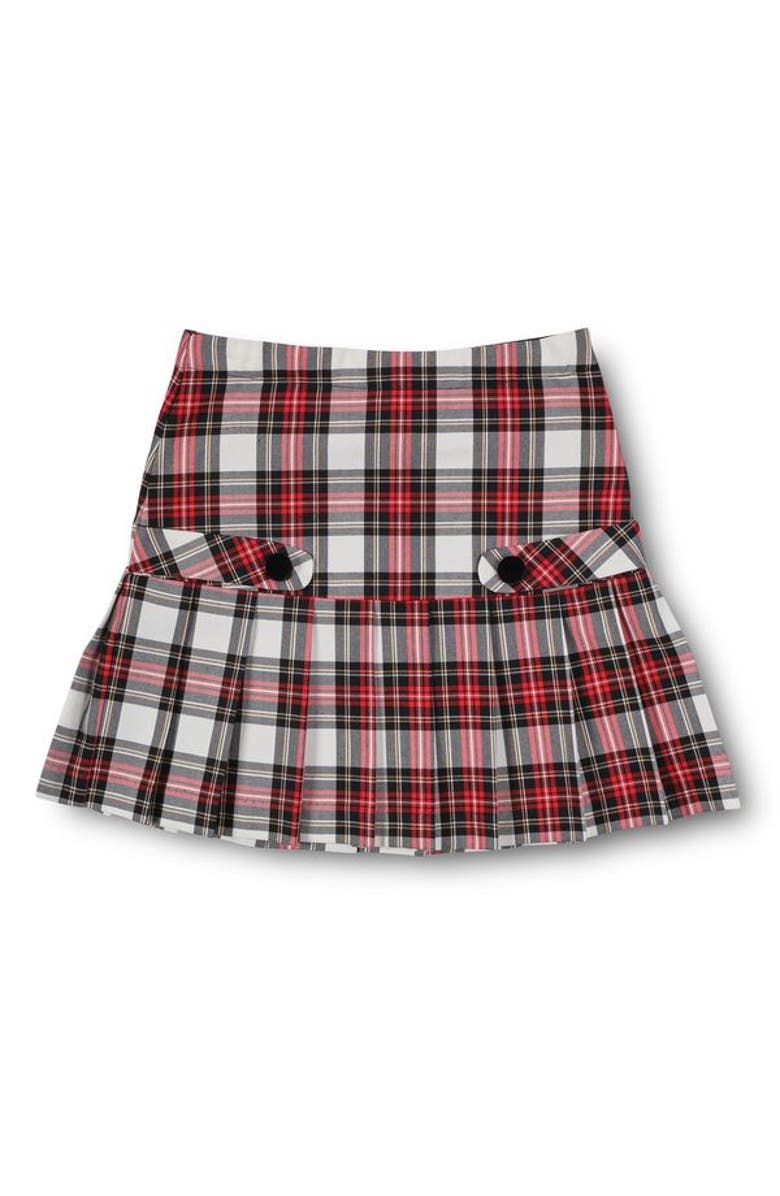 Florence Eiseman Plaid Pleated Skirt, Main, color, Red And White Plaid