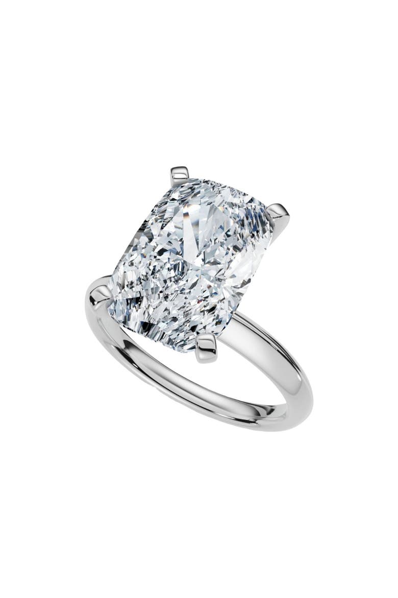 5Ct Cushion Solitaire Diamond Engagement Ring 14k Gold or Platinum Lab Grown, Alternate, color, 14k White Gold
