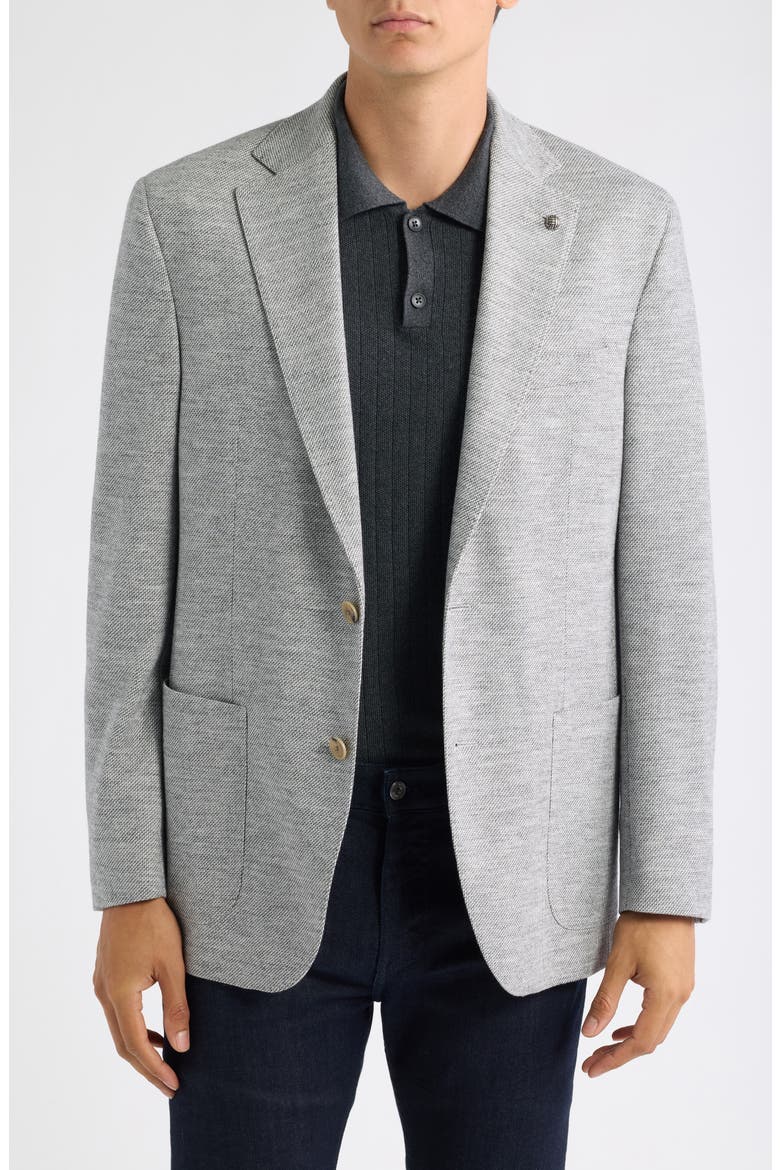 Hampton Textured Wool Blend Mélange Comfortwear Sport Coat, Main, color, LIGHT GREY