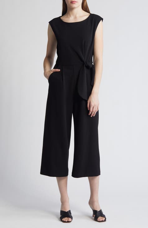 Side Tie Crop Wide Leg Jumpsuit