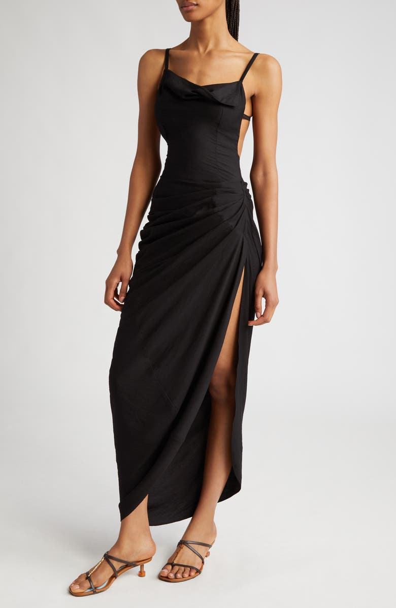 Jacquemus La Robe Saudade Asymmetric Maxi Dress, Alternate, color,