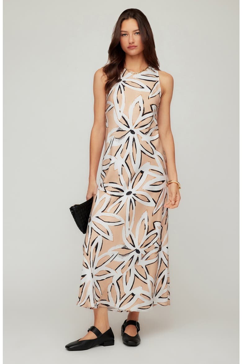 Dani Floral Sleeveless Maxi Dress, Alternate, color, BEIGE FLORAL PRINT