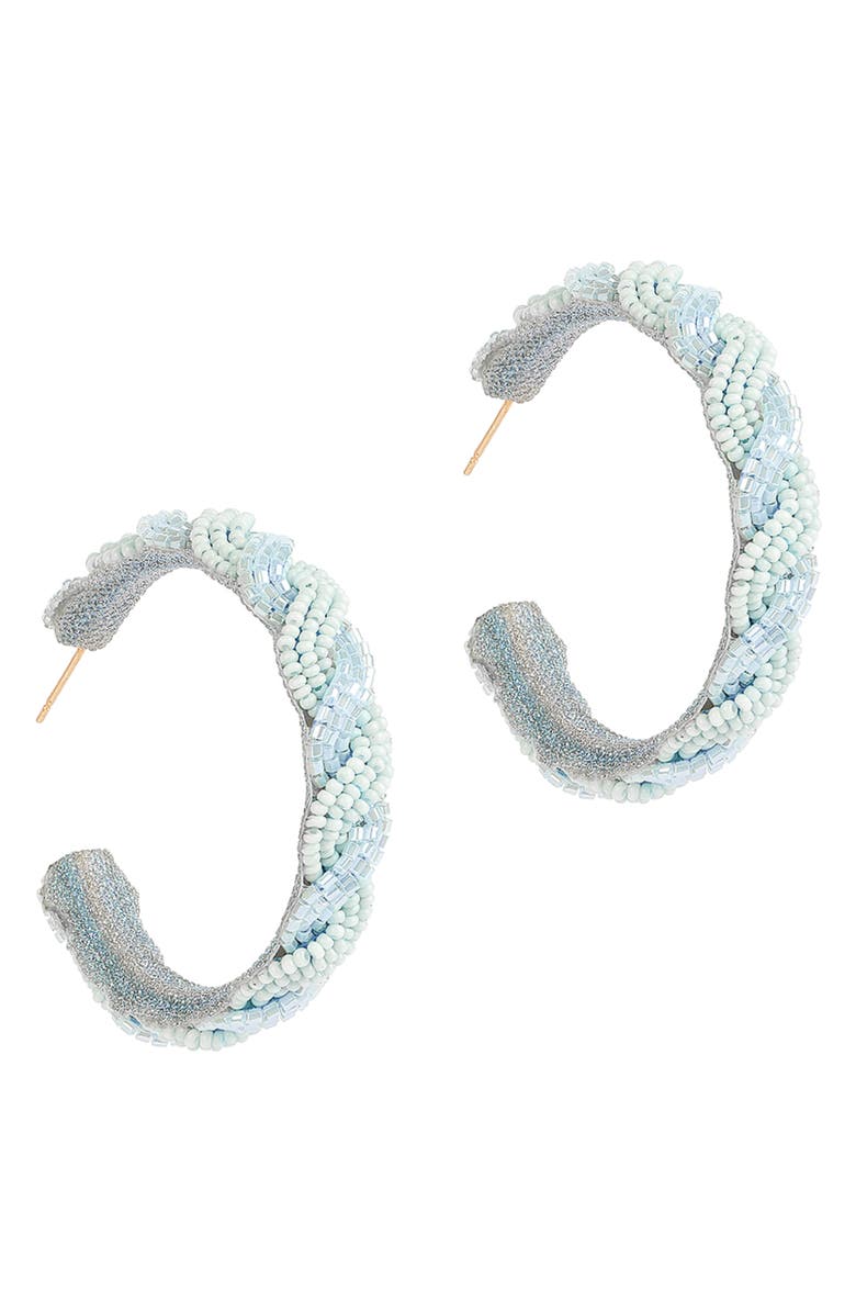 Deepa Gurnani Killian Beaded Hoop Earrings, Main, color, 