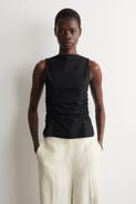 COS Ruched-waist Cotton-jersey Tank Top